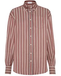 Brunello Cucinelli - Gestreept Blouse - Lyst