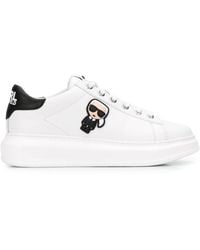 Karl Lagerfeld - Ikonic Kapri Lo Lace White Trainers Leather - Lyst