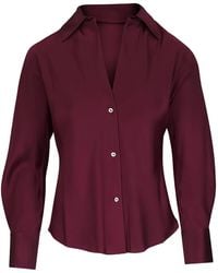 Vince - V-Neck Long-Sleeve Shirt - Lyst