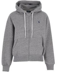 Polo Ralph Lauren - Sweatshirt With Drawstring Hood And Pony Embroidery On The Front - Lyst