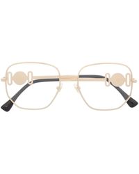 Versace - Gafas con montura cuadrada y logo - Lyst