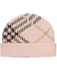 Burberry - Check Cashmere-Blend Beanie - Lyst