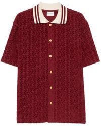 Drole de Monsieur - Monogram-Jacquard Striped-Collar Shirt - Lyst