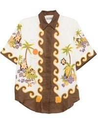 ALÉMAIS - Chemise Island Cove À Imprimé Graphique Et Manches Courtes - Lyst
