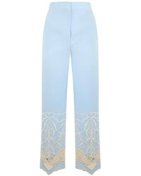 Alberta Ferretti - Pantalon Droit À Broderies - Lyst