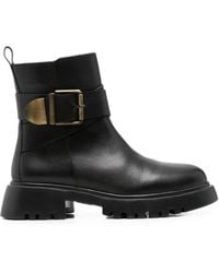 SERGIO MORETTI FIRENZE - Buckle-Strap Ankle Boots - Lyst