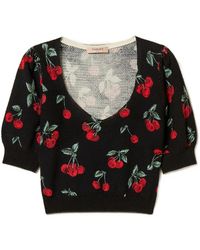 Twinset - Cherry-Detail Short-Sleeve Sweater - Lyst