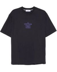 Stone Island - 2100037 Combed cotton logo-plaque T-shirt - Lyst