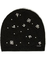 Twinset - Crystal-Embellished Knitted Beanie Hat - Lyst