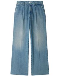 Sandro - Wide-Leg Faded-Effect Jeans - Lyst