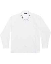 Balenciaga - Logo-embroidered Cotton Shirt - Lyst