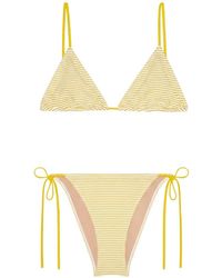 Lido - Striped Triangle-Cup Bikini - Lyst