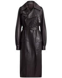 Ralph Lauren - Abrigo De Piel Bailey Con Doble Botonadura - Lyst