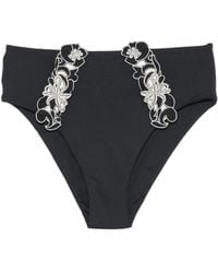 Twinset - Floral-Embroidered Bikini Bottoms - Lyst