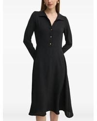Morgan - Button-Up Long-Sleeved Midi Dress - Lyst