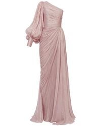 IRIS SERBAN - Serafine One-Shoulder Metallic Maxi Dress - Lyst