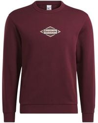 Reebok - Logo-Print Cotton Sweatshirt - Lyst