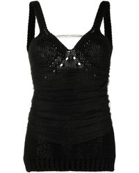 N°21 - Tulle-embellished Tank Top - Lyst