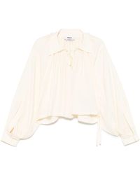 MSGM - Crepe-De-Chine Blouse - Lyst