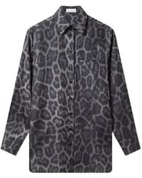 Stella McCartney - Leopard Print Shirt With Classic Collar And Embroidered Detail - Lyst