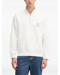 ARMANI EXCHANGE - Logo-Embroidered Quarter-Zip Sweater - Lyst