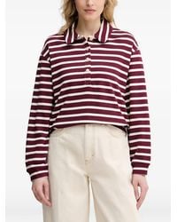 Benetton - Striped Long-Sleeve Polo Shirt - Lyst