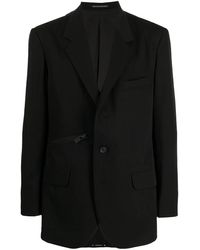 Yohji Yamamoto - Zip-Detail Cotton Blazer - Lyst