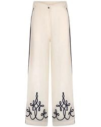 Carolina K - Sam Embroidery-Detail Linen Trousers - Lyst