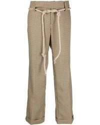 Jejia - Check Belted-waist Trousers - Lyst