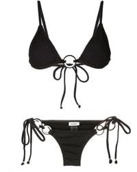 Amir Slama - Ribbed-Detail Tie-Fastened Bikini - Lyst