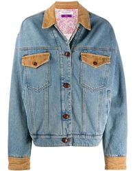 Philosophy Di Lorenzo Serafini - Corduroy-Detail Denim Jacket - Lyst