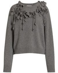 Alberta Ferretti - Floral-Appliqué Sweater - Lyst