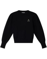 Isabel Marant - Logo-Embroidered Puff-Sleeve Sweater - Lyst