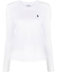 Polo Ralph Lauren - Embroidered-logo Long-sleeved T-shirt - Lyst
