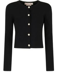 Marni - Button-Front Long-Sleeve Cardigan - Lyst