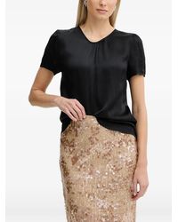 Fracomina - Short-Sleeve V-Neck Blouse - Lyst