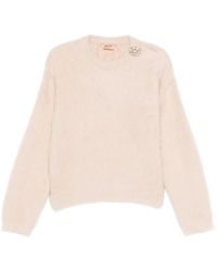 N°21 - Embellished Crew-Neck Sweater - Lyst