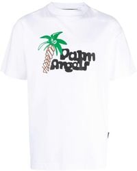 Palm Angels - Skizzenhafte weiße Crew Neck T -Shirt - Lyst