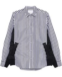 Sacai - Striped-Pattern Panelled Shirt - Lyst