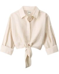 STAUD - Lisa Linen Blouse - Lyst