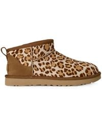 UGG - Classic Ultra Mini Leopard-Print Ankle Boots - Lyst