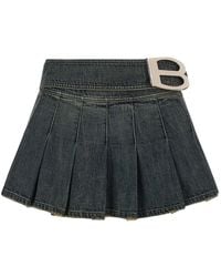 Balenciaga - 'Buckle Pleated' Skirt - Lyst