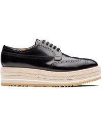 Prada Richelieus à plateforme - Noir