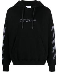 Off-White c/o Virgil Abloh - Diag Stripe-embroidered Cotton Hoodie - Lyst