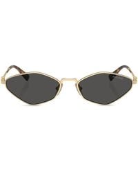Miu Miu - Logo-Lettering Geometric-Frame Sunglasses - Lyst