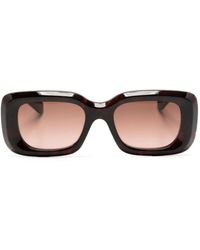 Chloé - Logo-print Rectangle-frame Sunglasses - Lyst