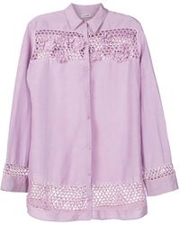 Amir Slama - Floral-Lace Detail Oversize Shirt - Lyst