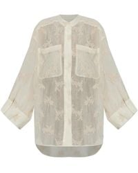 Munthe - Fortunato Embroidered Sheer Shirt - Lyst