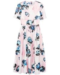Stine Goya - Floral-Print Pleated Midi Dress - Lyst