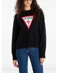 Guess - Pull À Logo En Maille Intarsia - Lyst